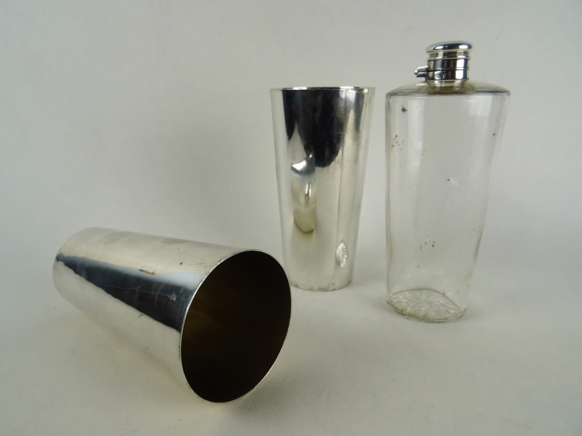 19th Century Campaign Spirit Flask And Beakers